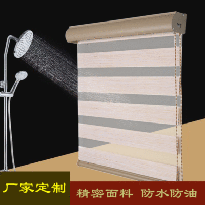 New Chinese Style Waterproof Oil-Proof Dustproof Soft Gauze Curtain Kitchen Bathroom Bathroom Shading Sunscreen Louver Curtain Roller Shutter
