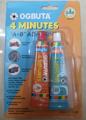 ogbuta 4 minites a + b glue gum ogbuta strong ab glue nigeria metal ab glue
