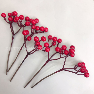 Christmas Red Ball Berry Christmas Head Band Ornament Accessories Fruit Models Garland Rattan Strip Material