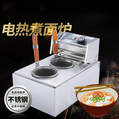 Stainless Steel Pasta Cooker Stove for Soups and Noodles Electric Heating Desktop Six-Head Pasta Cooker Tea Restaurant Leisure Fast Food Equipment