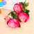 4-Head Rose Bud Wedding Flower Arrangement Artificial Rose Flower Arrangement Decoration Props Plastic Flowers Decoration Wholesale