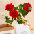 High Branch Artificial Rose 4 Heads Velvet Rose Single Artificial Flower Wedding Long Silk Flower Home Decoration Floor Flower