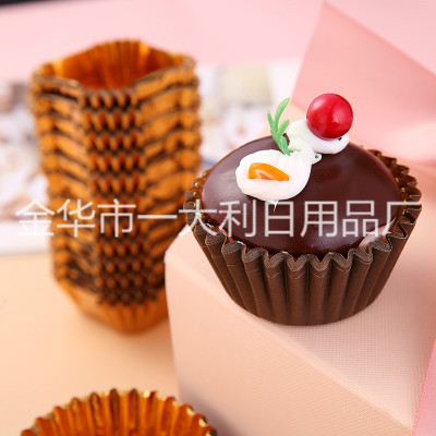 Composite paper coffee gold double-sided gold and silver can be placed in the oven round and square oil-proof cake cups