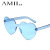 Love HeartShaped Sunglasses Ocean Cool Net Red OnePiece Glasses New Style AliExpress Europe and America