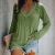 2020 Autumn and Winter Hot Women's Solid Color Casual Long Sleeve Pullover Deep Vneck Tshirt