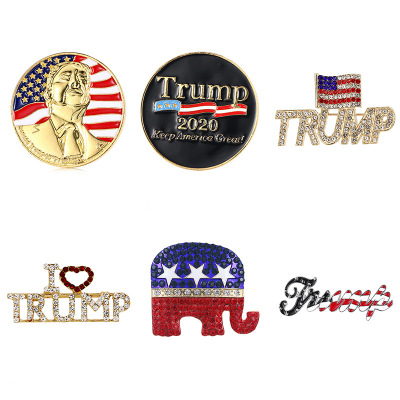 2020 US Election Brooch Trump Brooch Fashion Patriotic Trump Brooch Pin Badge Trump Brooch