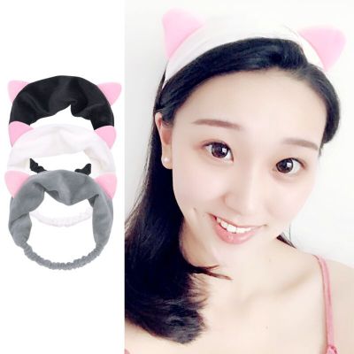 Women's Korean-Style Popular Net Red Cat Ear Hair Band Cute Makeup Wash Plush Cat Ear Hair Band