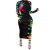 2k150 Foreign Trade Independent Station Hot Selling Women's Graffiti Printed LongSleeved Dress