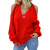 Vneck offShoulder Sweater 2020 Autumn and Winter New Foreign Trade Women's Sexy Cross Wraparound Backless Sweater Women