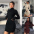 80372 Slim-Fit Turtleneck Long-Sleeved Hip Dress Female 2020 Autumn and Winter Home Solid Color Base Party Step Skirt