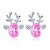Christmas Hot Crystal Gem Antler Earrings Luxury Stereo Reindeer Christmas Ear Stud Factory Wholesale