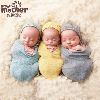 Creative Mother Children's Photography Wrapping Cloth Photo Cotton Receiving Blanket Newborn Elastic Wrapping Cloth