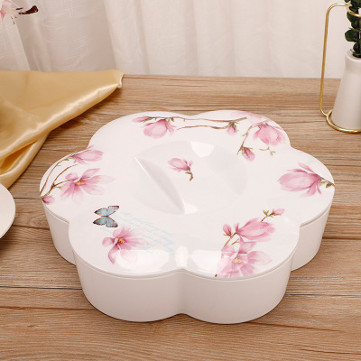 Modern Creative Dried Fruit Box Household Seperated Northern European Candy Box Melamine Household Living Room Melon Seeds Plate Dried Fruit Tray