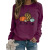 Carney Carney Halloween Hot Selling Women's Top Pumpkin Pattern Printed round Neck Raglan Long Sleeve Women's Sweater