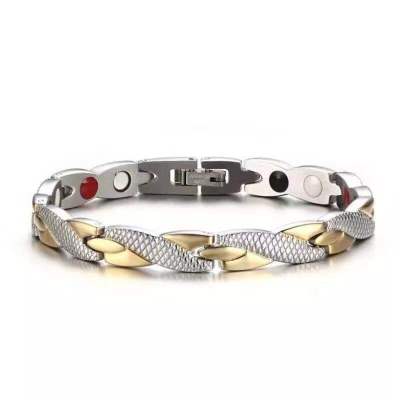 Design Bracelet Wish Magnetic Therapy Bracelet Men's Titanium Steel Bracelet Silver Bracelet Female Jewelry 7mm Wide