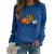 Carney Carney Halloween Hot Selling Women's Top Pumpkin Pattern Printed round Neck Raglan Long Sleeve Women's Sweater