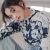 Design Printed Lace Wooden Ear Shirt 2020 Spring New Women's Long Sleeve Bat Sleeve Loose Shirt