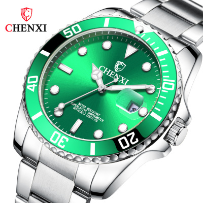 Fashion Brand Watch Men Chenxi Couple's Watch TikTok Hot Luminous Green Water Ghost Watch Women