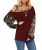 2020wish Autumn and Winter TBlood Women's New Cuff Stitching Loose Diagonal Collar LongSleeved Pullover Leopard Sweater
