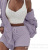 CrossBorder Women's Winter Plush Leisure Tops Casual 3Piece Pajamas LongSleeved Navel Vest Shorts Suit