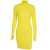 80372 Slim-Fit Turtleneck Long-Sleeved Hip Dress Female 2020 Autumn and Winter Home Solid Color Base Party Step Skirt