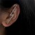 Zircon Earrings Piercing Women's HighEnd Earrings Women's Cool Design around the Auricle Ear Clip Oblique Line Ear Stud