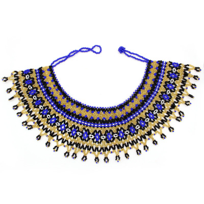 2020 European and American Cross-Border Rice Beads Woven Necklace Bohemian National Style Handmade Beaded Clavicle Shawl Necklace