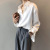 Double Shirt 2020 Autumn New Korean Style Solid Color Temperament Loose Slimming Long Sleeve Lapel Shirt Women's 0726