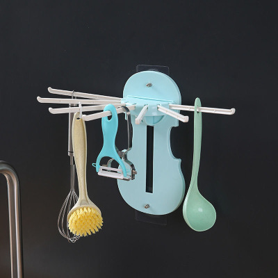 Seven-in-One Pull-out Rack Multi-Functional Retractable Rack Kitchen Wall-Mounted Seamless Hook Factory Outlet