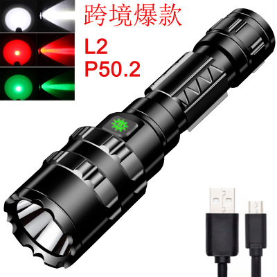 Cross-Border Hot L2 Flashlight USB Rechargeable Spotlight Mini Outdoor Hunting Lamp LED Power Torch Manufacturer