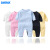 Autumn Infant Net Color Shoulder Buckle LongSleeve Jumpsuit Men and Women Baby Cotton OnePiece Long Leg Crawling Clothes