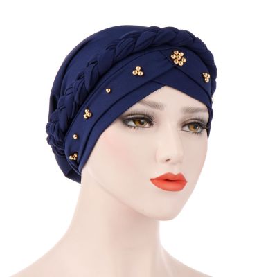 Amazon New European and American Spring and Autumn Muslim Toque QMilch Monochrome Beaded Whip Tam-O'-Shanter Spot