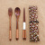 Japanese-Style Wrapping Spoon Fork Chopsticks Three-Piece Set Creative Adult Long Handle Wooden Oval Tableware Set