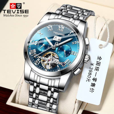 Swiss Brand Tevise Hot Men's Watch Men's Watch Fashionable Watch Mechanical Wrist Watch Multi-Function Waterproof Watch
