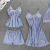 Summer Korean-Style Sexy Lace Princess Strap Nightgown Five-Piece Suit Sexy Thin Skirt Leisure Tops with Chest Pad