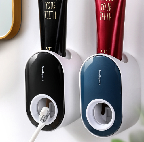 best-seller on douyin automatic toothpaste dispenser mirror punch-free toothbrush rack lazy toothpaste squeezing