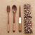 Japanese-Style Wrapping Spoon Fork Chopsticks Three-Piece Set Creative Adult Long Handle Wooden Oval Tableware Set