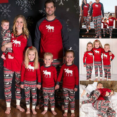 Matching Outfit Hot Selling Deer ParentChild Matching Outfit Homewear Set Boys and Girls Long Sleeve Christmas Suit