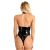 Gothic New Sexy Underwear Patent Leather Leathery Pu OnePiece Suit Dancing Dress Female Motorcycle Clothing Mirror Chain