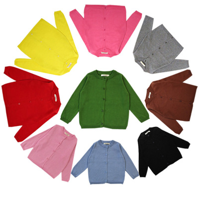 New School Pure INS Spring and Autumn Sweater Candy Color Cardigan Solid Color Small Cardigan Children's Sweater Custom