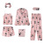 One Piece Dropshipping New Style Flower Seven-Piece Pajamas Women Spring Long-Sleeved Silk Sexy Homewear Set Pajamas