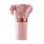 Cross-Border Solid Wood Handle Strap Storage Bucket Pink Silica Gel Kitchen Ware New Color 11-Piece Set