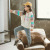 Girls Suit 2020 New Autumn Children Color Matching Korean Loose Casual Hooded Sweater Two-Piece Fashion