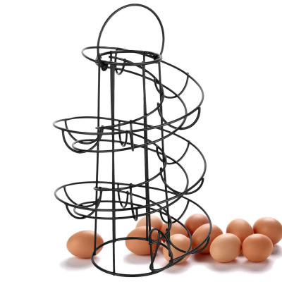 Kitchen Creative Egg Rack Spiral Egg Basket Iron Practical Multifunctional Shelf Storage