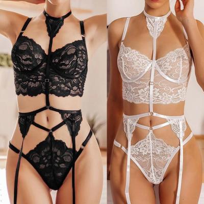 2019 New Style Sexy Lingerie Women's Hot Selling Sexy Lace Strap ThreePoint Suit Foreign Trade 1453