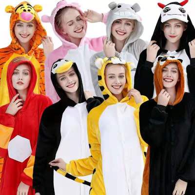 Animal OnePiece Pajama Couple's Autumn and Winter Dinosaur Tianma Unicorn Manufacturers Spot One Piece Dropshipping