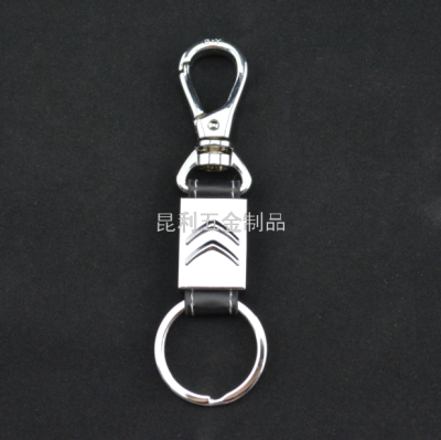 Metal & Leather Practical Keychain Advertising Gifts Promotional Gifts Car Logo Snap Hook Hanging Buckle Tourist Souvenirs