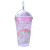 Net Red Broken Ice Cup Double-Layer Ice Cooling with Cup with Straw Korea Cute Drinking Water Cup Summer Ice Plastic Cup
