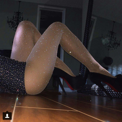 Hot Selling Sexy Stockings Hot Drilling Fishnet Leggings Starry Colorful Crystals Bottoming Pantyhose Mesh Stockings W28