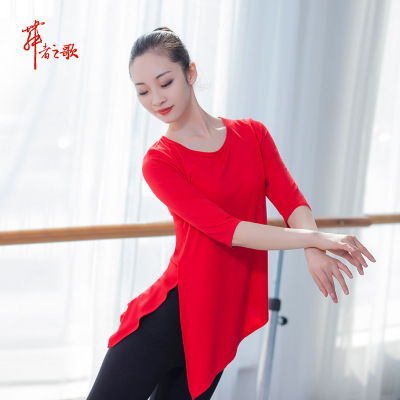 Dance Exercise Clothing Adult Dance Shirt Female Body Art Test Square Dance Costume Yoga Clothes Classical Dance Clothes